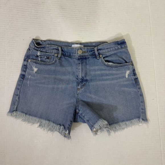 LOFT Light Blue Distressed Jean Shorts - Picture 1 of 12